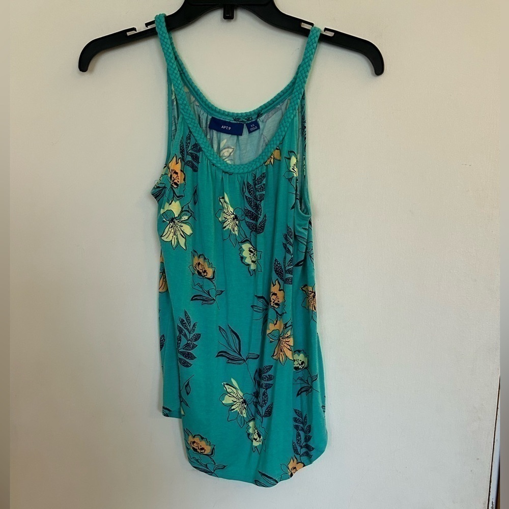 Apt. 9 floral, sleeveless, braided tank top XS